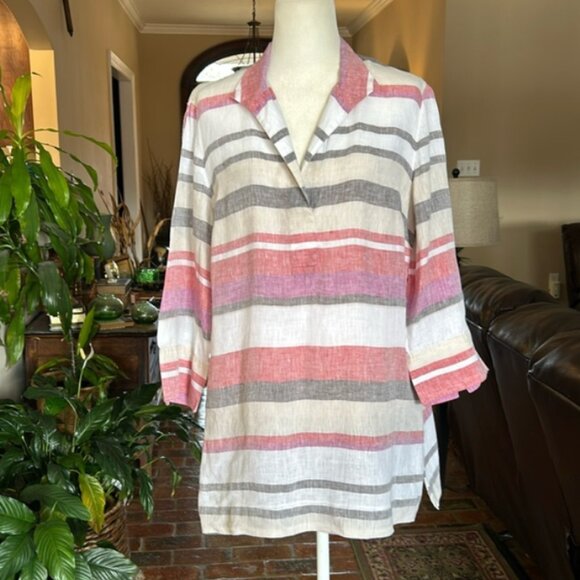 Brooks Brothers 346 100% Linen Striped Tunic sz14 - Picture 12 of 12